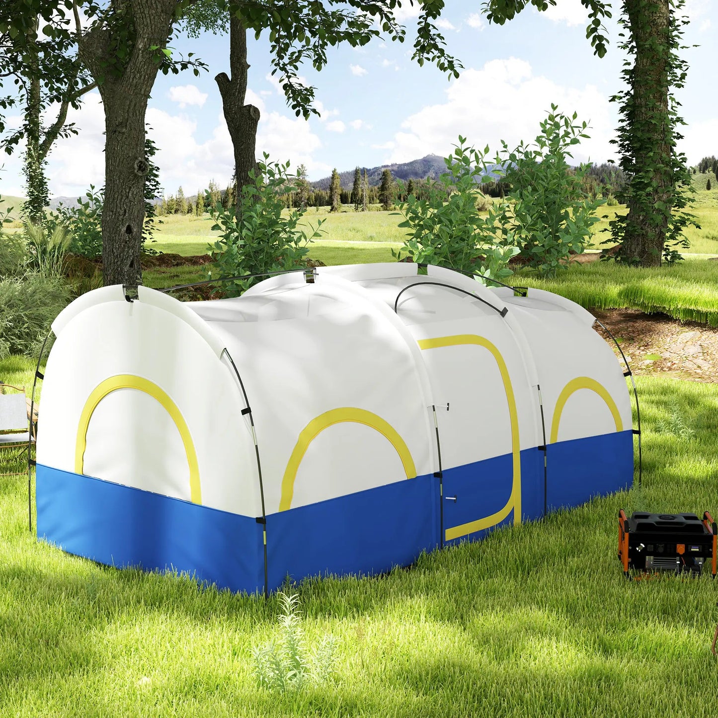Spacious 3-Room Family Camping Tent – Waterproof 4-6 Person Cabin Shelter with UV Protection Munipo