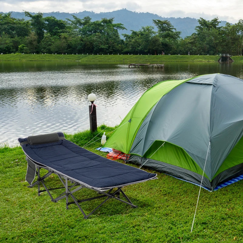 Folding Camping Cot with Mattress & Pillow – Heavy-Duty Portable Bed for Adults Munipo
