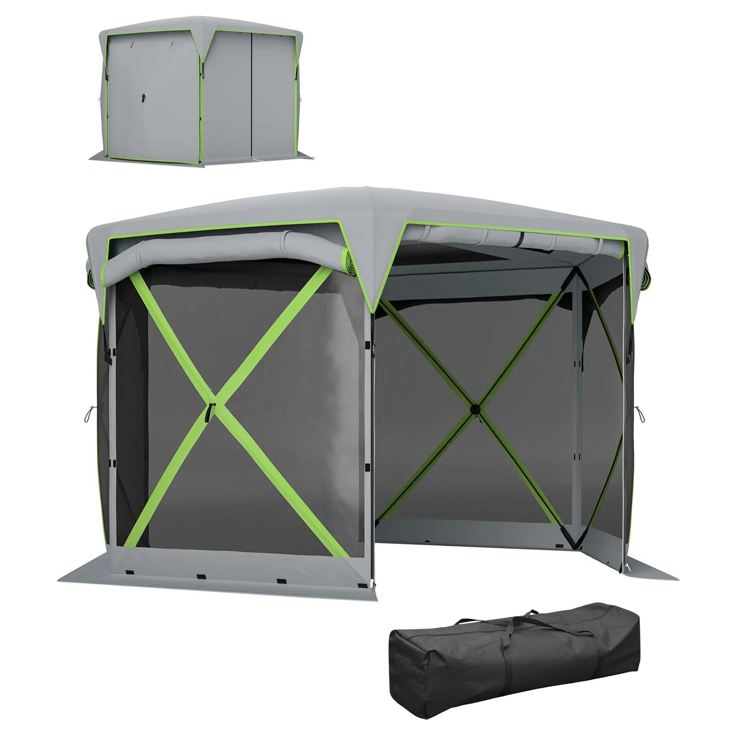Pop-Up Gazebo with Removable Roof and Mesh Wind Panels 11x11ft – Portable Camping Tent Munipo