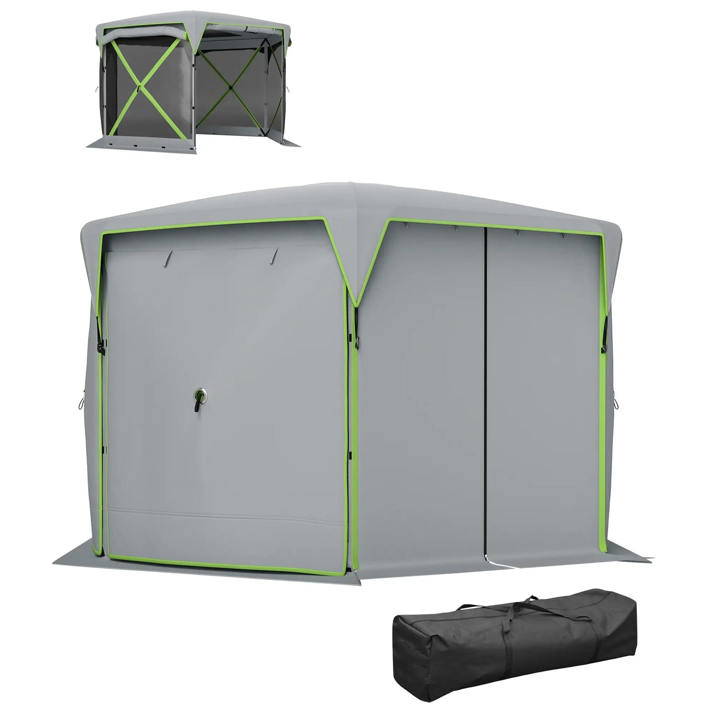 Pop-Up Gazebo with Removable Roof and Mesh Wind Panels 11x11ft – Portable Camping Tent Munipo