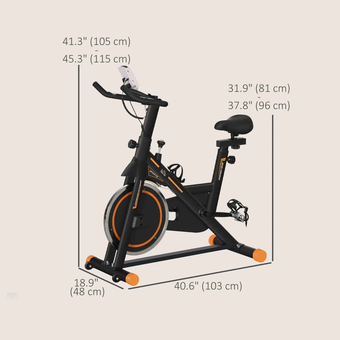 Upright Cardio Exercise Bike with Adjustable Resistance and LCD Display Aosom