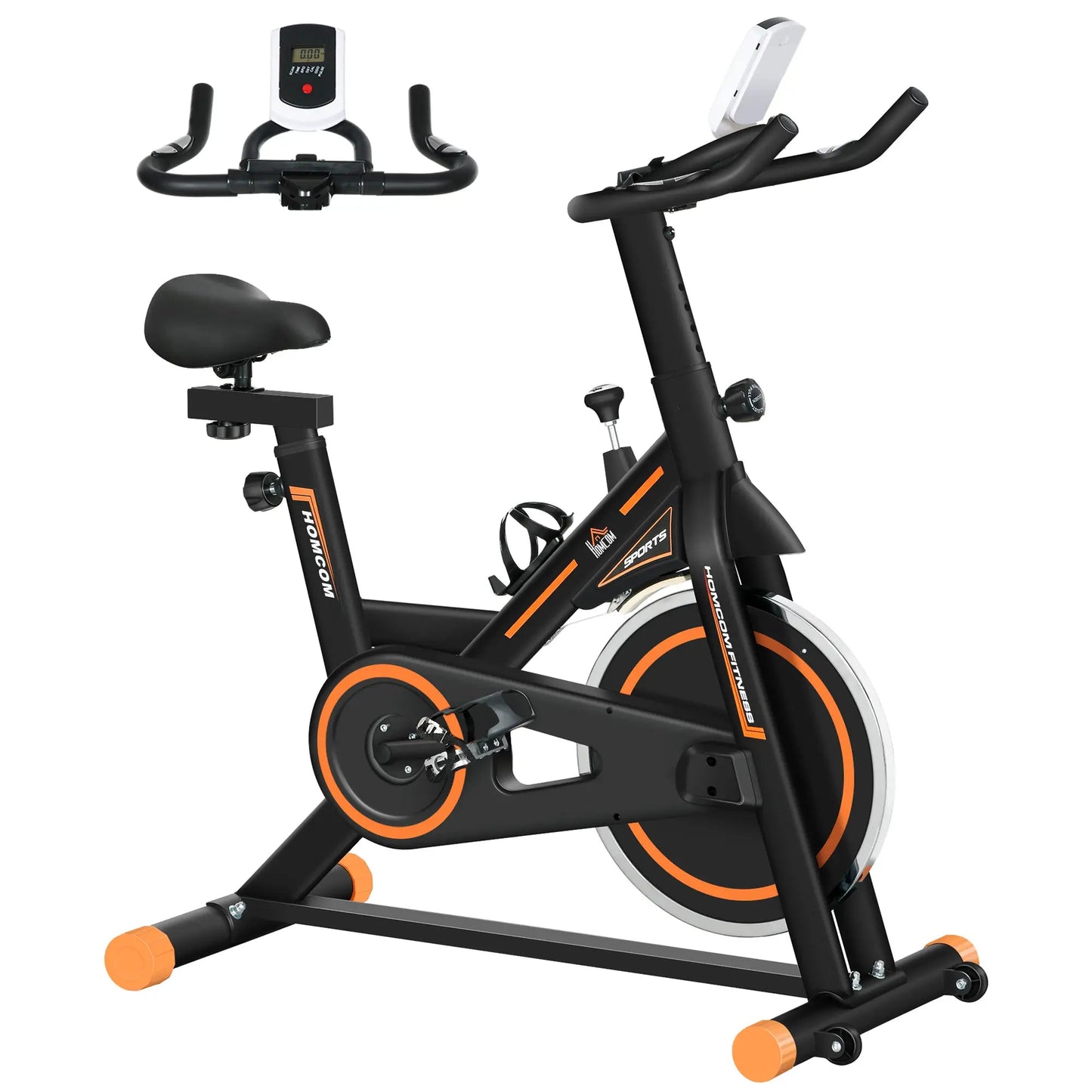 Upright Cardio Exercise Bike with Adjustable Resistance and LCD Display Aosom