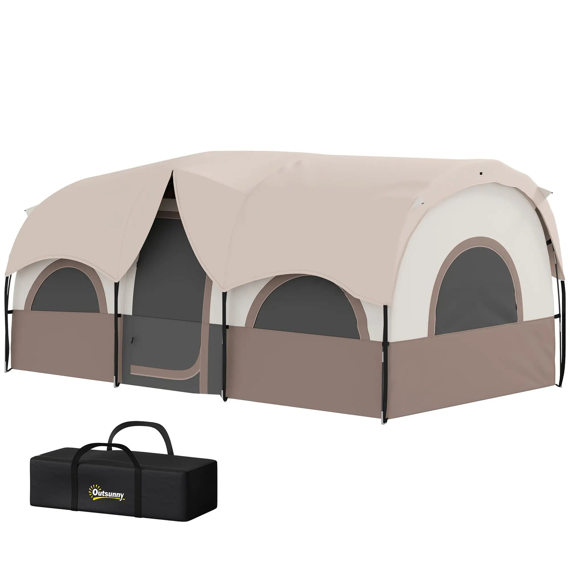 Spacious 3-Room Family Camping Tent – Waterproof 4-6 Person Cabin Shelter with UV Protection Munipo