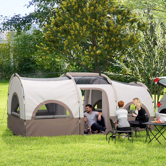 Spacious 3-Room Family Camping Tent – Waterproof 4-6 Person Cabin Shelter with UV Protection Munipo
