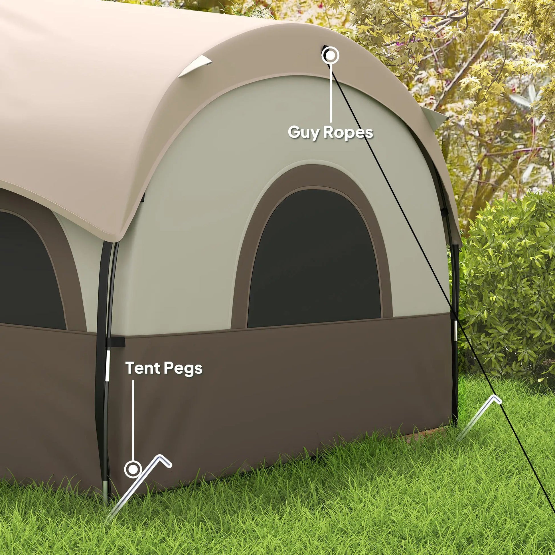 Spacious 3-Room Family Camping Tent – Waterproof 4-6 Person Cabin Shelter with UV Protection Munipo