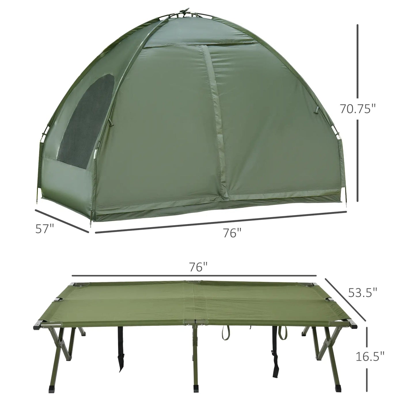 All-in-One Portable Camping Tent Cot with Air Mattress & Pump – Elevated 2-Person Shelter for Outdoor Adventures Munipo