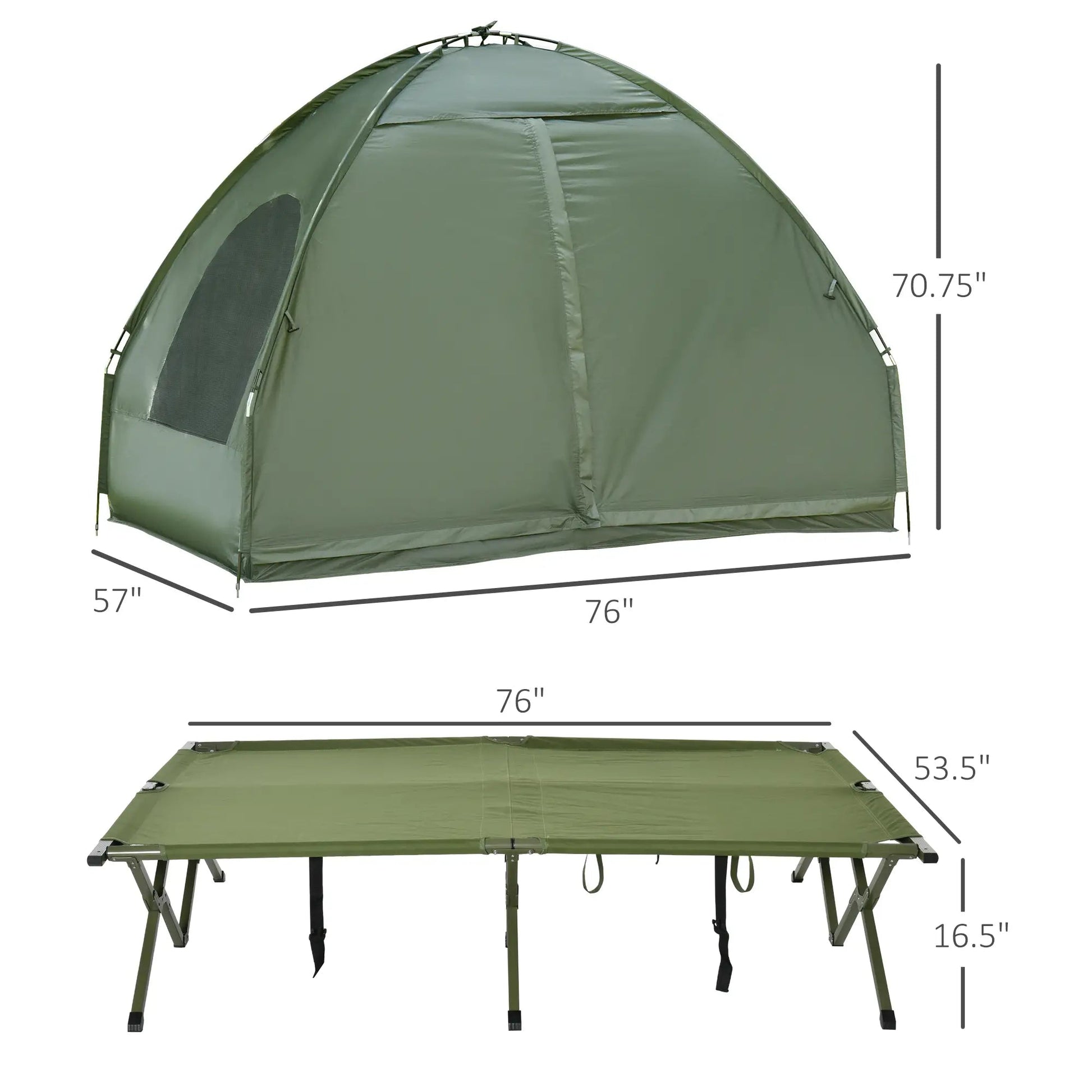 All-in-One Portable Camping Tent Cot with Air Mattress & Pump – Elevated 2-Person Shelter for Outdoor Adventures Munipo