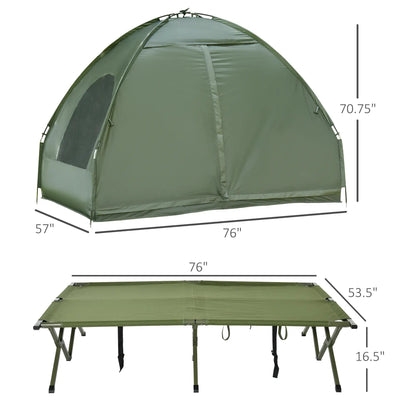 All-in-One Portable Camping Tent Cot with Air Mattress & Pump – Elevated 2-Person Shelter for Outdoor Adventures Munipo