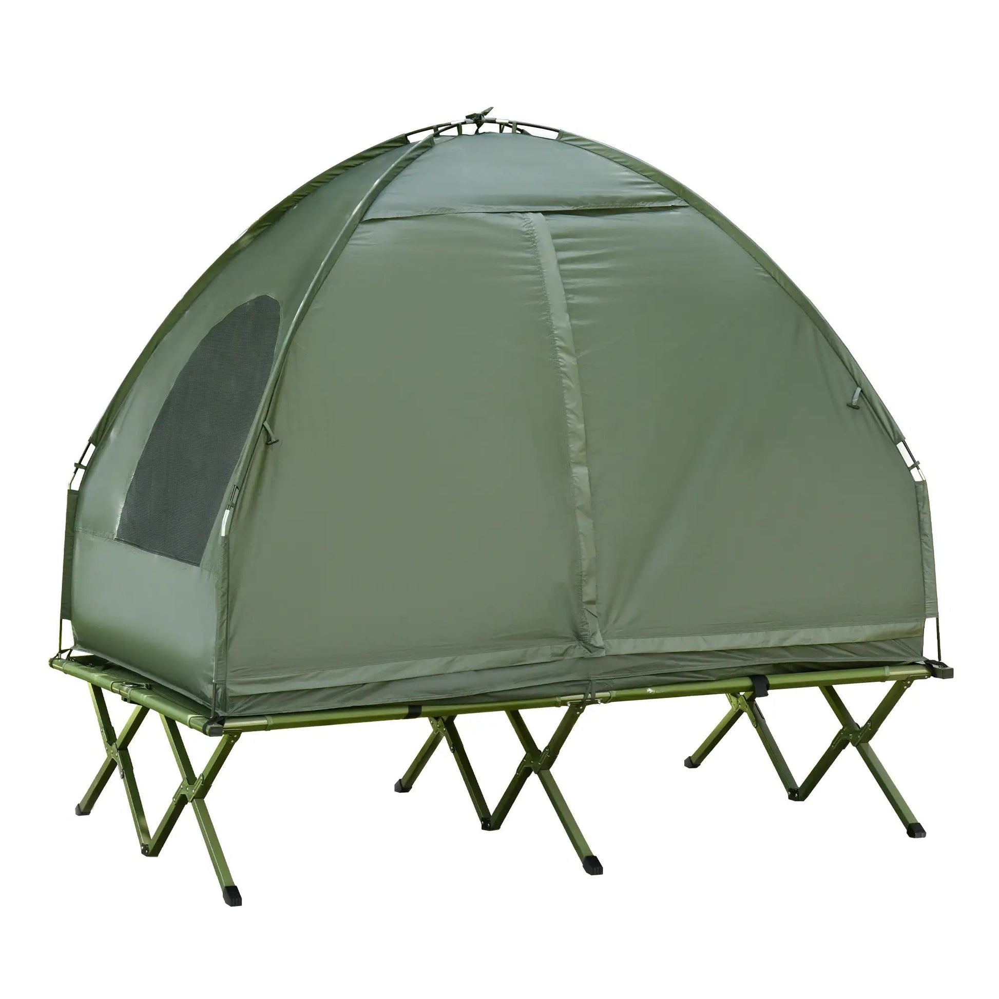 All-in-One Portable Camping Tent Cot with Air Mattress & Pump – Elevated 2-Person Shelter for Outdoor Adventures Munipo