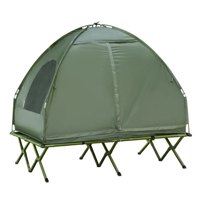All-in-One Portable Camping Tent Cot with Air Mattress & Pump – Elevated 2-Person Shelter for Outdoor Adventures Munipo