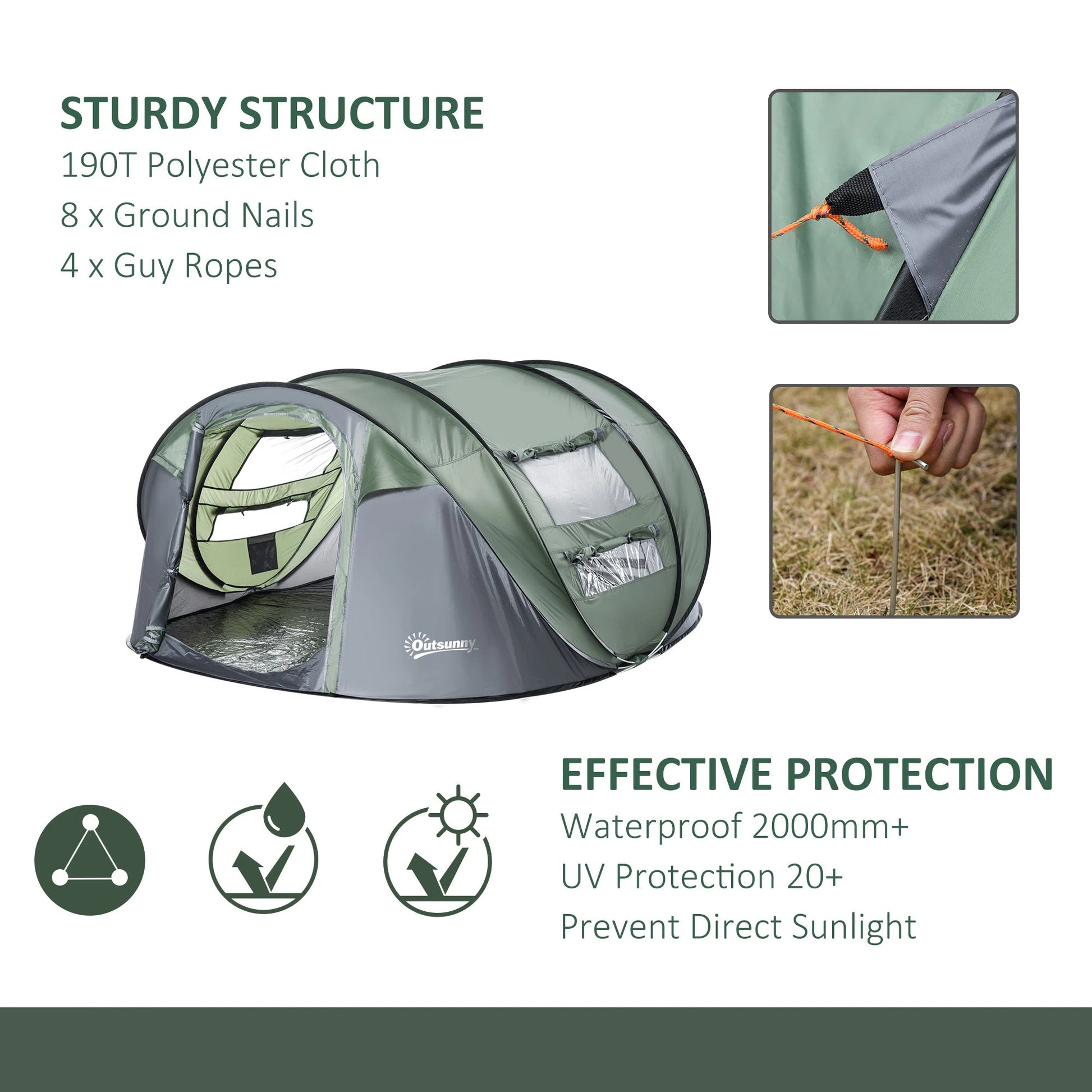 5-Person Automatic Pop-Up Camping Tent with Windows & Carry Bag – Quick Setup for Outdoor Adventures Munipo
