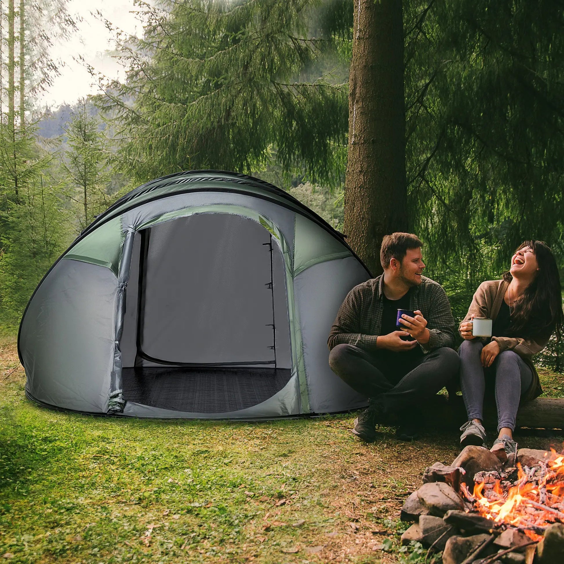 5-Person Automatic Pop-Up Camping Tent with Windows & Carry Bag – Quick Setup for Outdoor Adventures Munipo