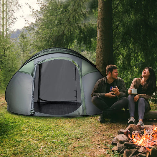 5-Person Automatic Pop-Up Camping Tent with Windows & Carry Bag – Quick Setup for Outdoor Adventures Munipo