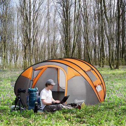5-Person Automatic Pop-Up Camping Tent with Windows & Carry Bag – Quick Setup for Outdoor Adventures Munipo