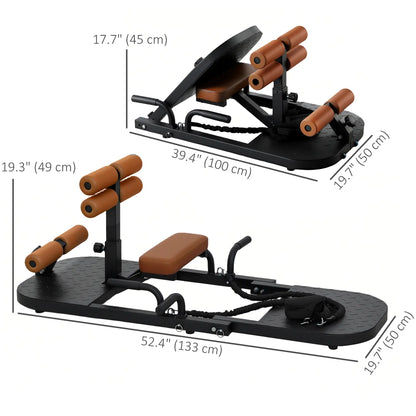 Foldable Sissy Squat & Hip Thrust Machine - Multipurpose Workout Equipment for Home Gym Aosom