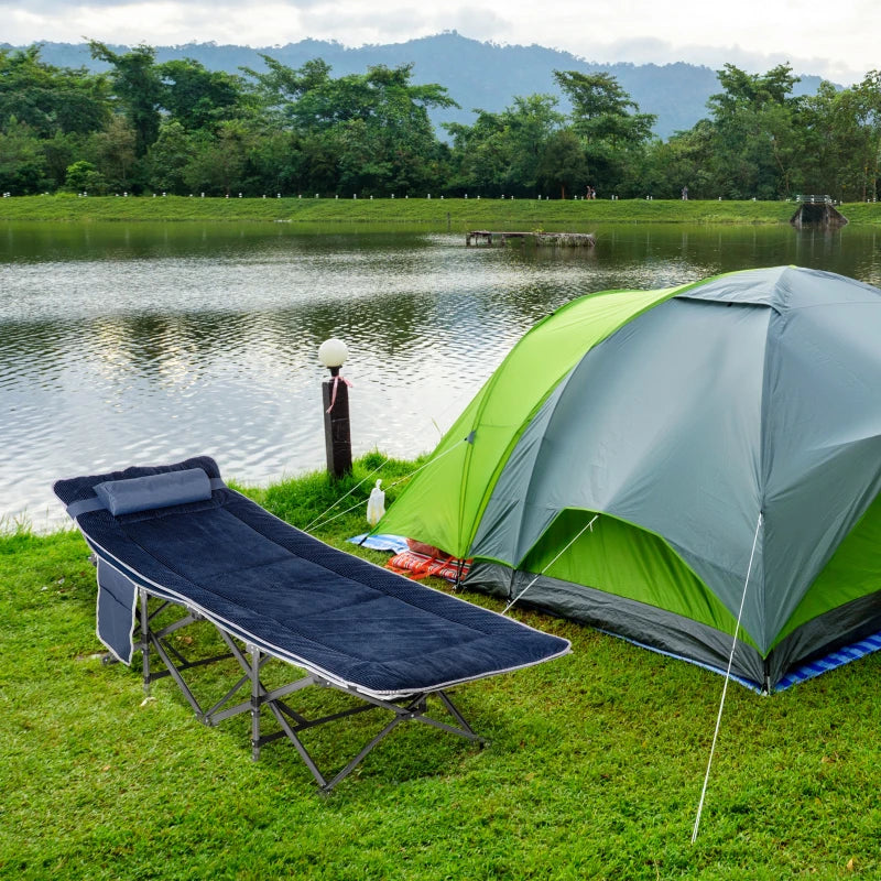 Folding Camping Cot with Mattress & Pillow – Heavy-Duty Portable Bed for Adults Munipo