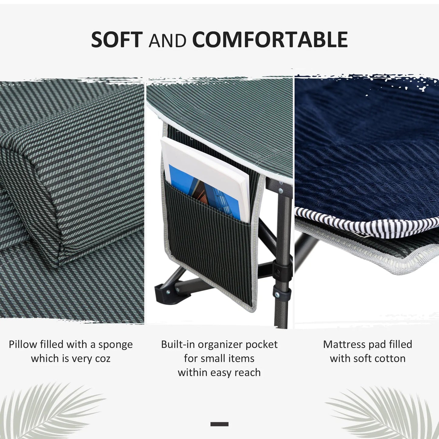 Folding Camping Cot with Mattress & Pillow – Heavy-Duty Portable Bed for Adults Munipo