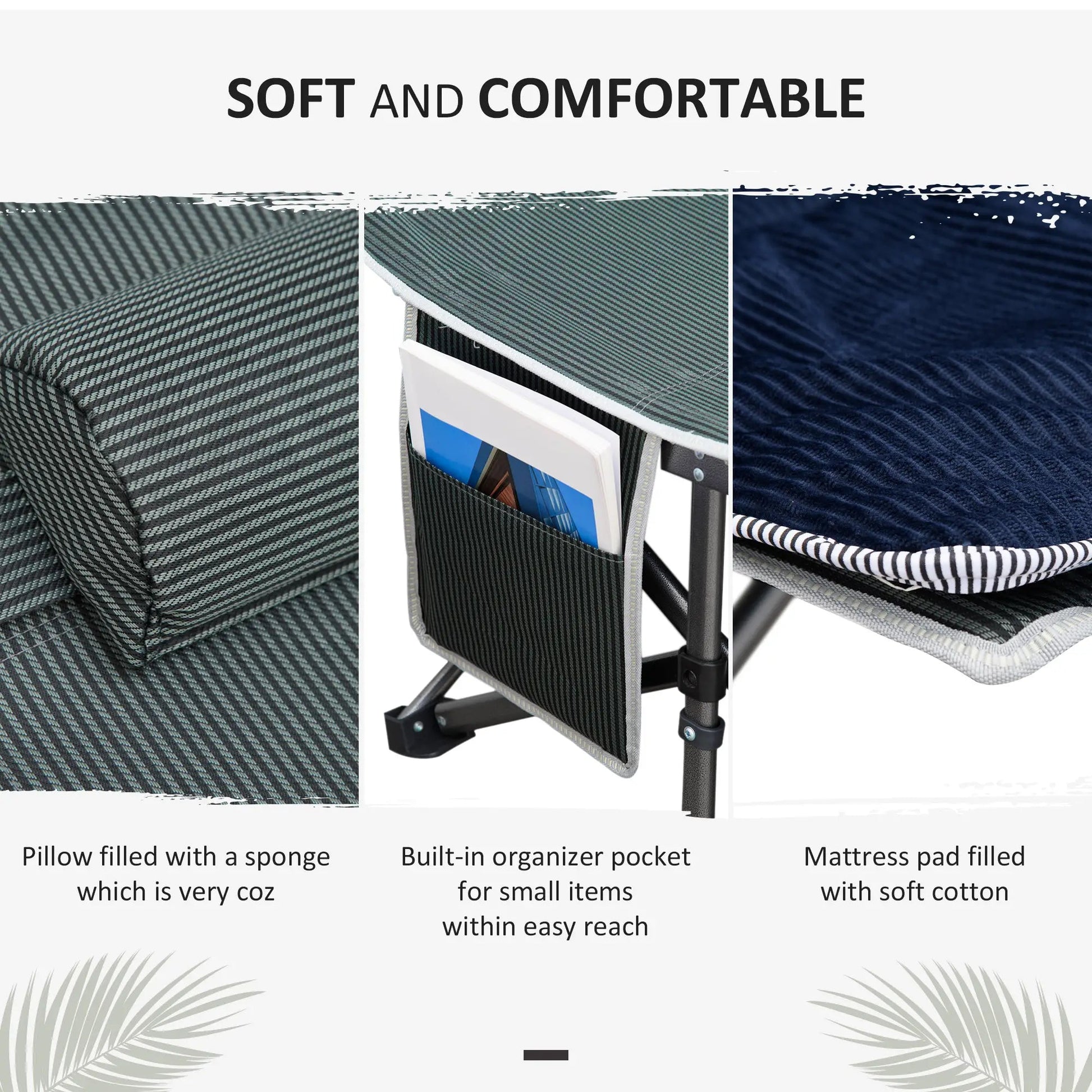 Folding Camping Cot with Mattress & Pillow – Heavy-Duty Portable Bed for Adults Munipo