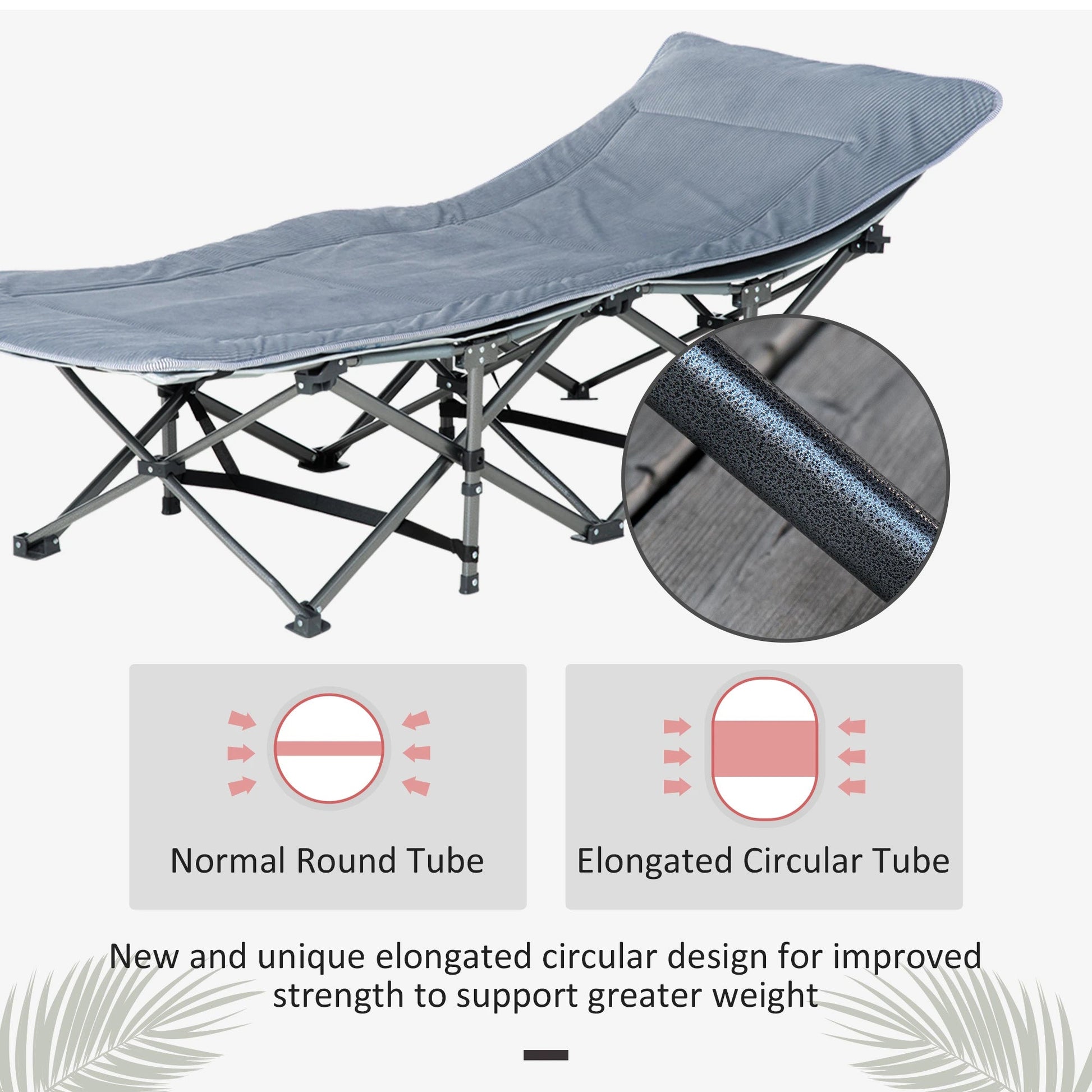 Folding Camping Cot with Mattress & Pillow – Heavy-Duty Portable Bed for Adults Munipo