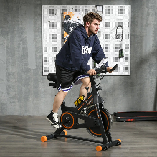 Upright Cardio Exercise Bike with Adjustable Resistance and LCD Display Aosom