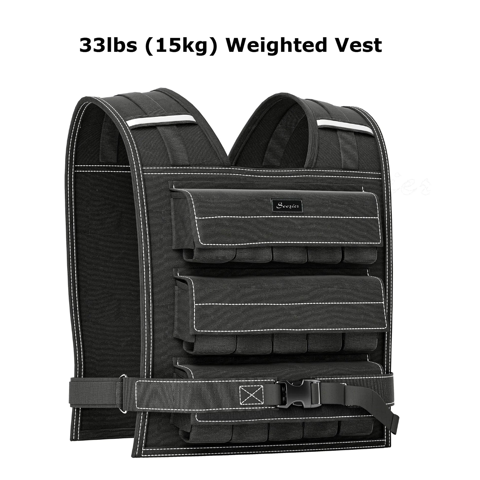 Weighted Vest for Running & Strength Training – 33lbs or 44lbs with Reflective Strips for Men & Women Aosom